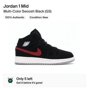 Jordan 1 Mid MultiSwoosh Black